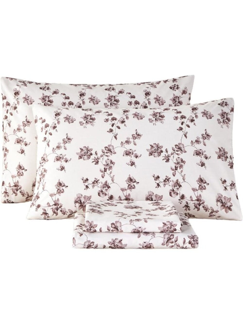 Vintage Floral Full Size Sheet Set - 100% Cotton Percale, Deep Pocket, Farmhouse